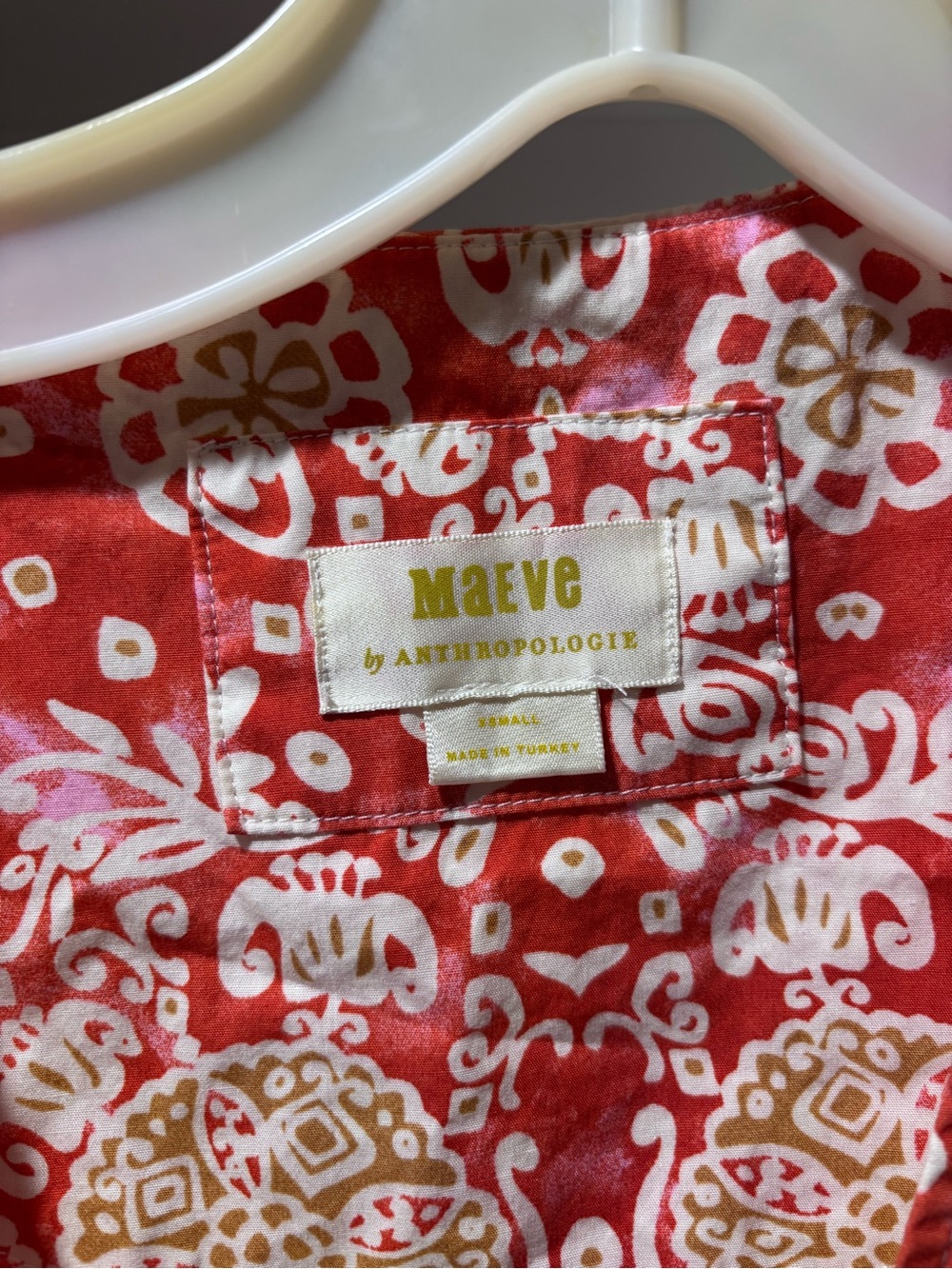 Anthropologie Maeve Printed Flutter-Sleeve Babydoll Dress XS - Picture 5 of 6